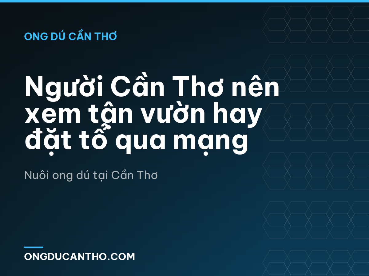 Người Cần Thơ nên xem tận vườn hay đặt tổ qua mạng