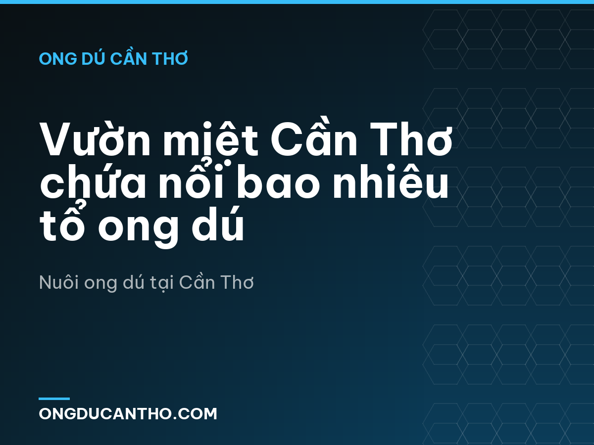 Vườn miệt Cần Thơ chứa nổi bao nhiêu tổ ong dú